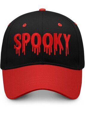 Unisax's Black White Halloween Embroidered Adjustable Washable Baseball Caps